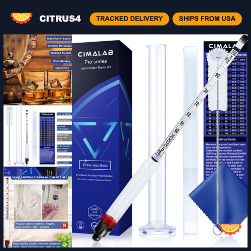 Alcohol hydrometer kit - kit, 0-200